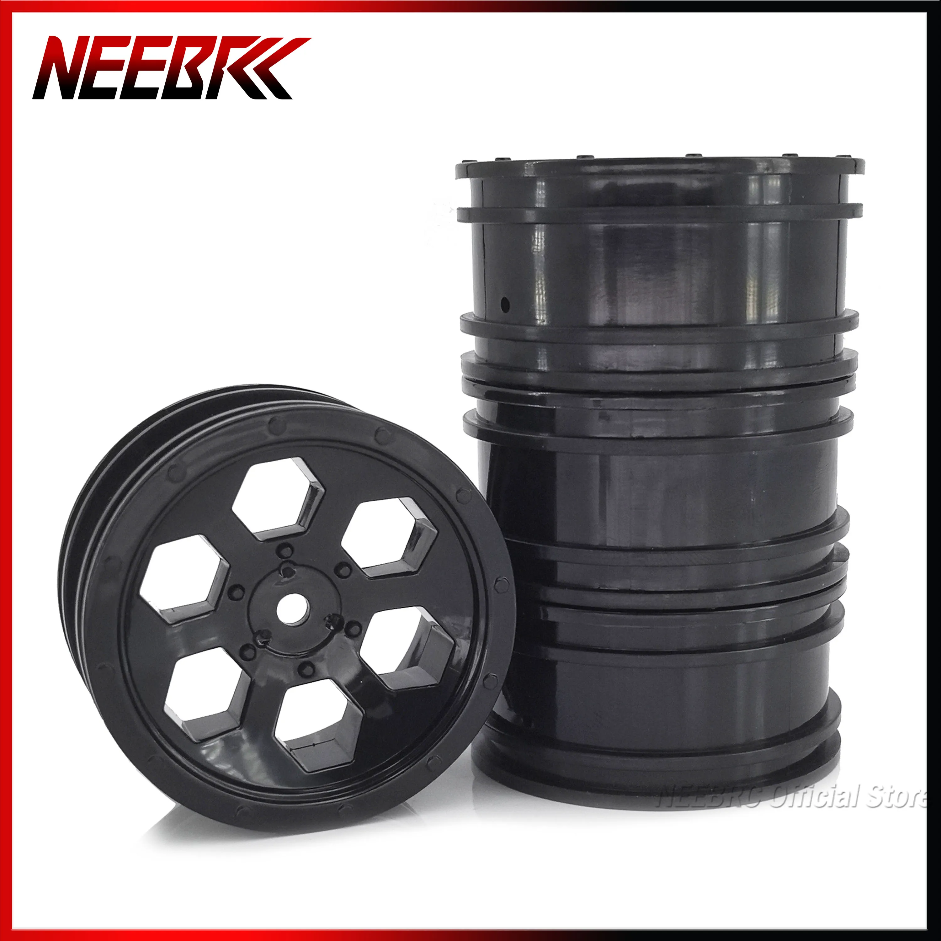 

4PCS NEEBRC 1.9 inch Wheel Rim 54mm Hard Plastic Tire Tyre Hex Hub for 1/10 RC Car Off-road Climbing HSP HPI Tamiya Wltoys Toy