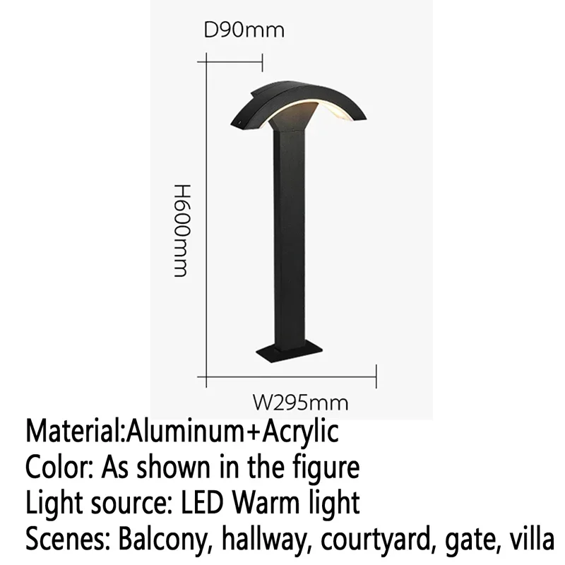 BERTH-Lámpara LED para césped al aire libre, lámpara LED impermeable para Villa, jardín, patio, barrio residencial