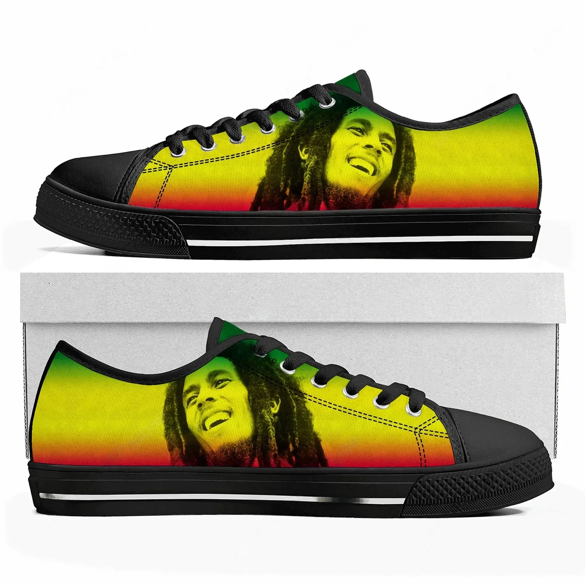 

Кроссовки Bob Marley Reggae Rasta Low Top высокого качества для мужчин, женщин и подростков, повседневные кеды из канваса, обувь для пар, индивидуальный дизайн