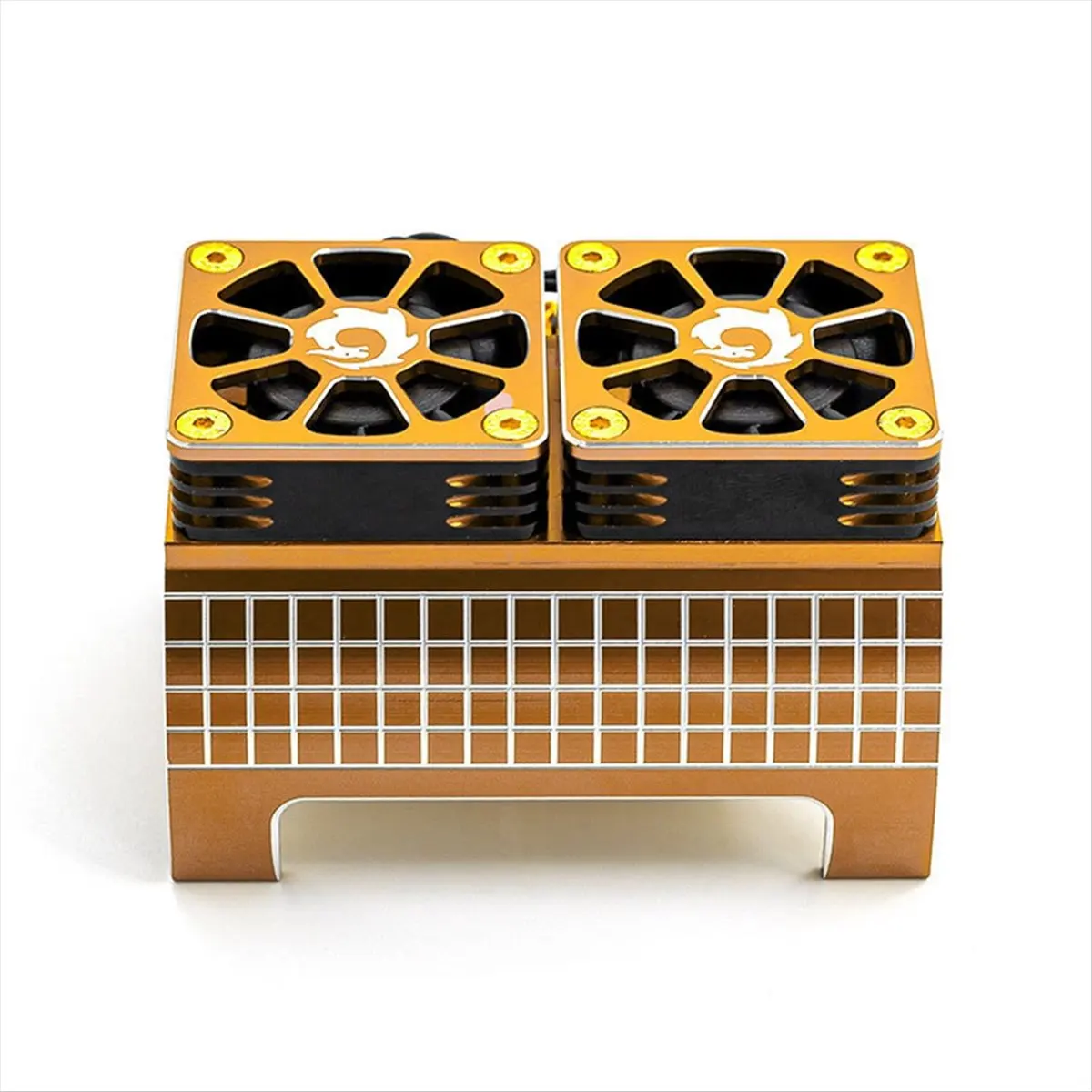 T1050C Tools-Metal Dual Cooling Fan Motor Heat Sink for 1/5 6S 8S KRATON Outcast RC Car Upgrade Parts Gold