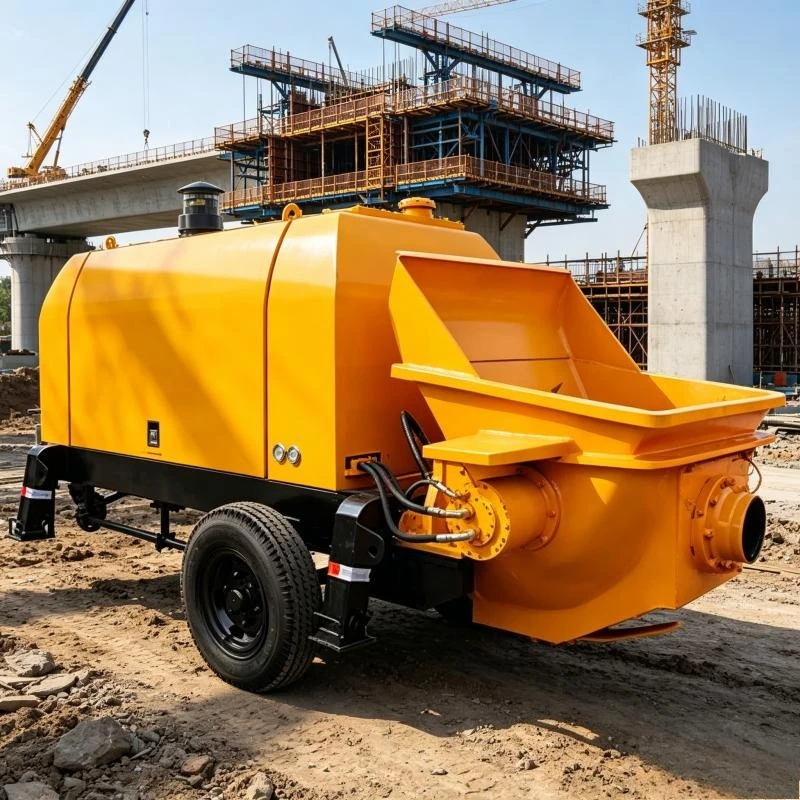 Electric Motor Driven Concrete Pump 35m3h 150m Vertical 500m Horizontal Distance for Heavy Foundation Works