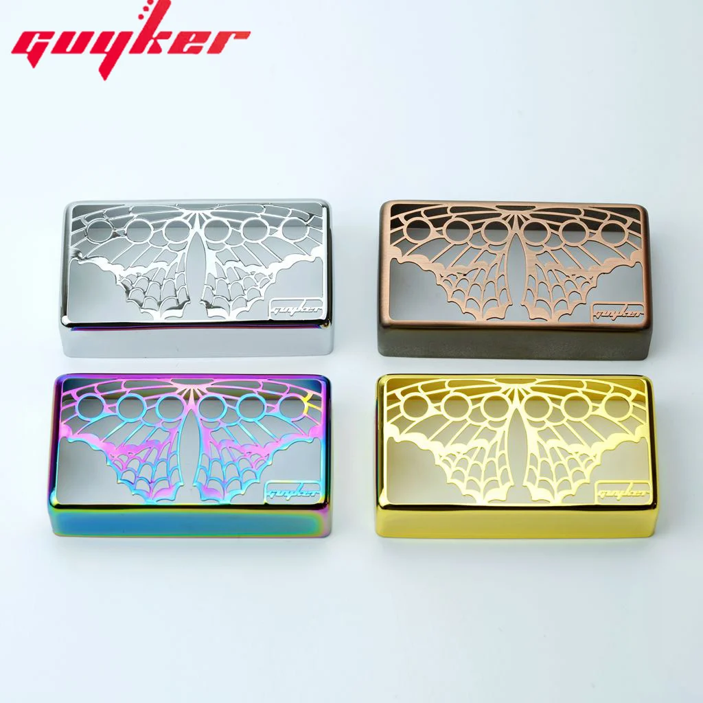 Guyker Humbucker Pickup Cover Cupronickel 50mm and 52mm Pole Spacing Butterfly Hollow Out Pickups Frame Set  For LP Guitar PC008