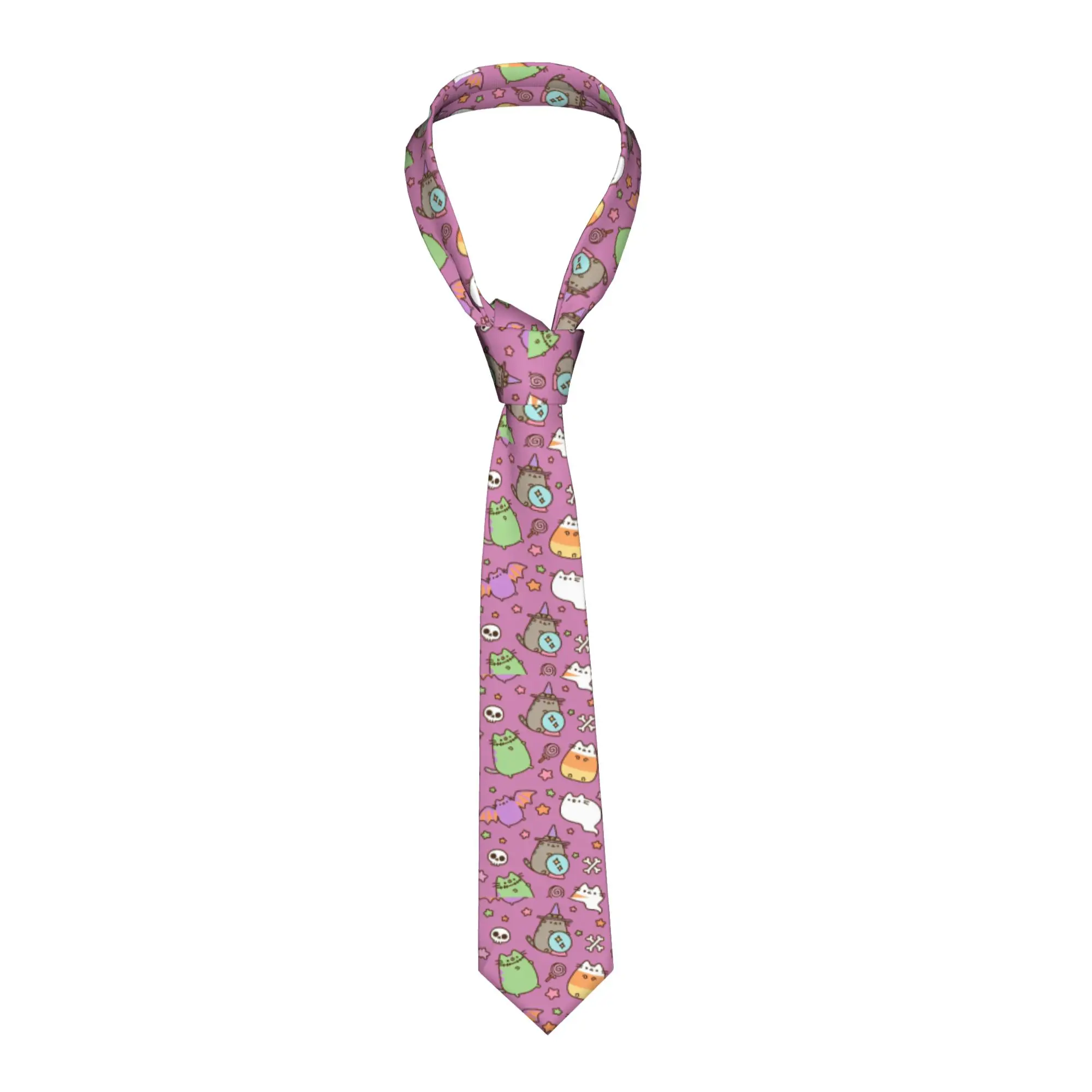 Kawaii P-Pusheencats Unisex Necktie Skinny  8 cm Classic Neck Tie Shirt Accessories Cravat Wedding Accessories  Cosplay Props