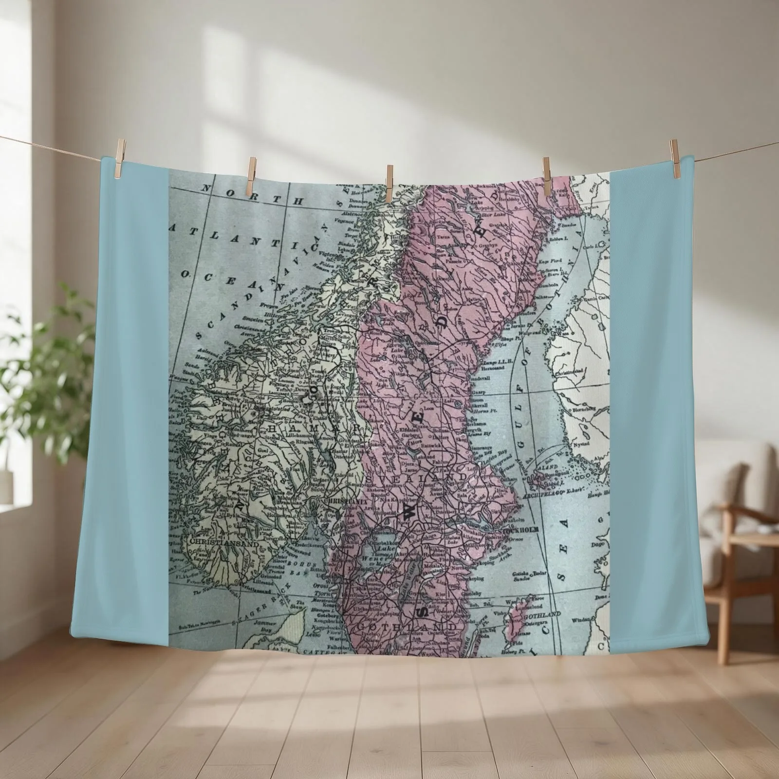 Norway and Sweden, vintage map Throw Blanket Blankets Sofas Of Decoration Tourist warm for winter Shaggy Blankets