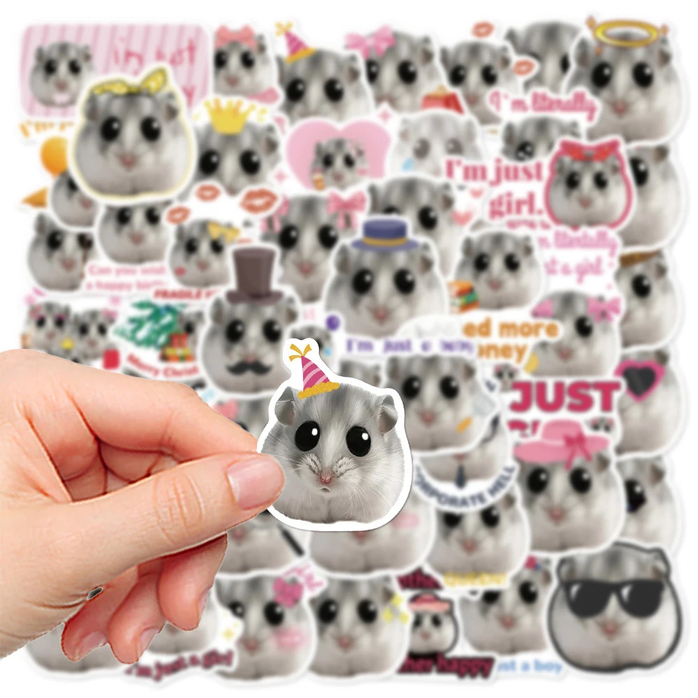 สติกเกอร์ลายการ์ตูนสัตว์น่ารัก แฮมสเตอร์ มีม 10/30/50 ชิ้น สำหรับตกแต่งสมุดภาพ กระเป๋าเดินทาง โทรศัพท์ ของเล่นเด็ก สไตล์คลาสสิก