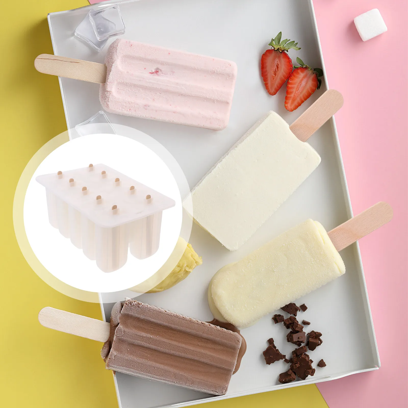 

Форма для мороженого DIY, разноцветная, пластиковая, легко извлекаемая из формы, многоразовая, для приготовления крема, подарок