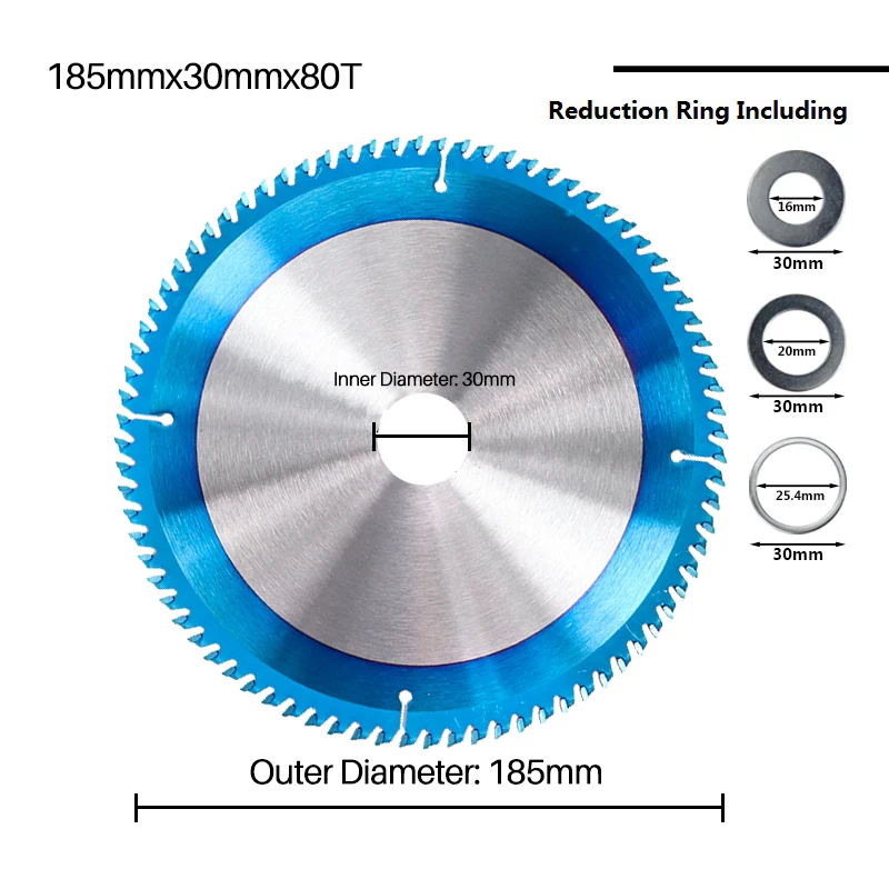 Hoja de sierra Circular XCAN 185/210x30mm 80T TCT disco de sierra Circular para madera PVC plástico corte herramientas de carpintería