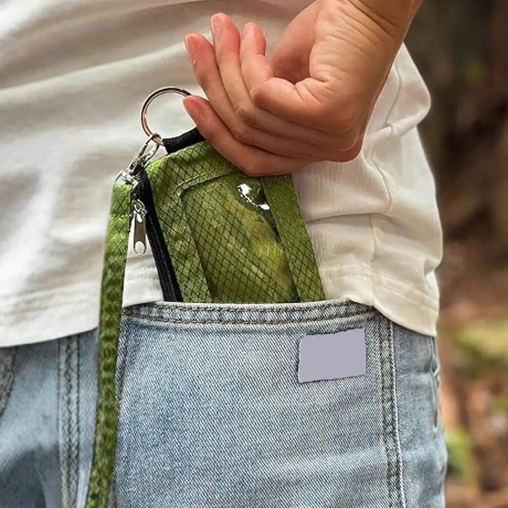 

NEW Blocking Small Wallet with ID Window Waterproof Zipper Case Pouch with Lanyard Keychain for Cards Cash Coin Purse