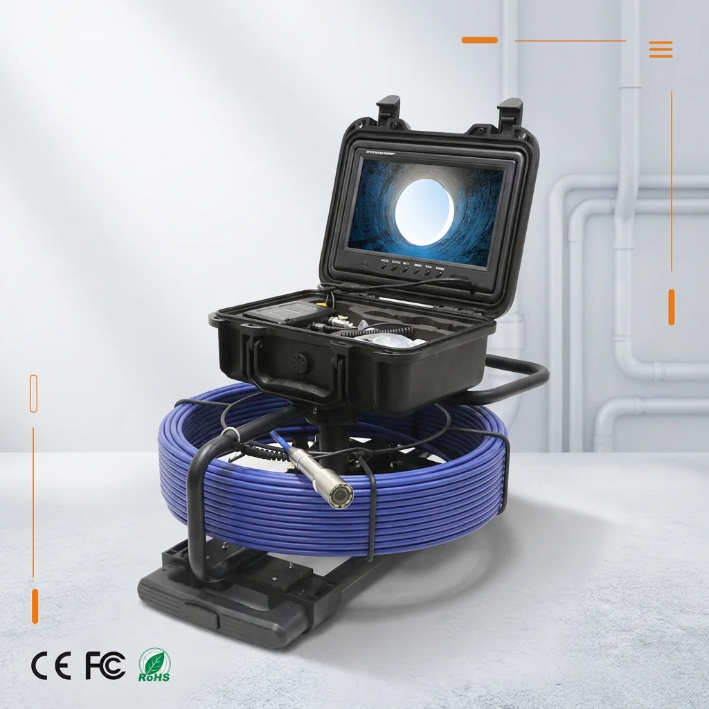 HD Plumbing Inspection Camera Self Leveling Industrial 23 mm Sonde Head Drain Pipe Inspection Sewer Camera with Counter