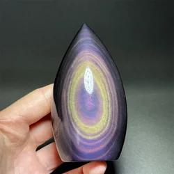 Natural Gemstone Rainbow Obsidian Free Form Torch Reiki Spiritual Meditation Healing Energy Home Feng Shui Ornament Gift