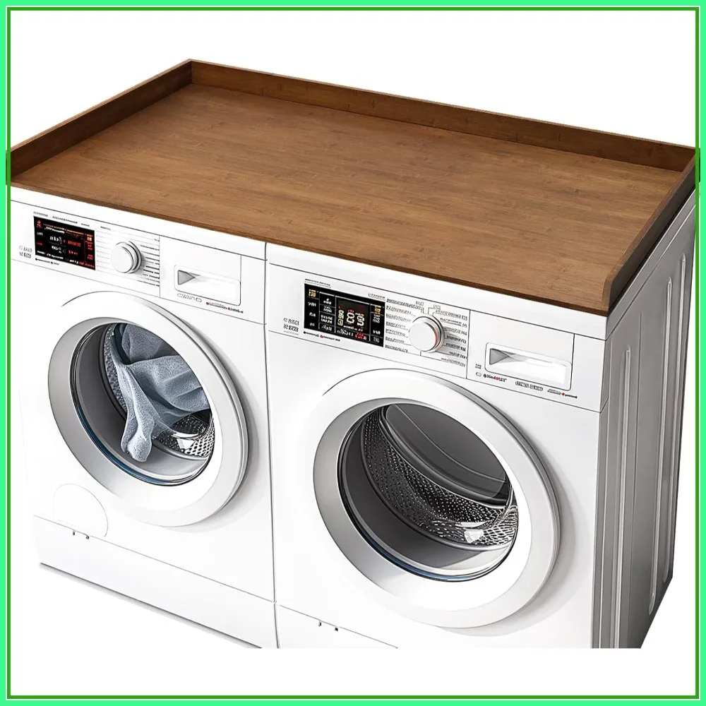 

27.5" x 58" Bamboo Washer Dryer Countertop for Laundry Room Organization, Retro Brown