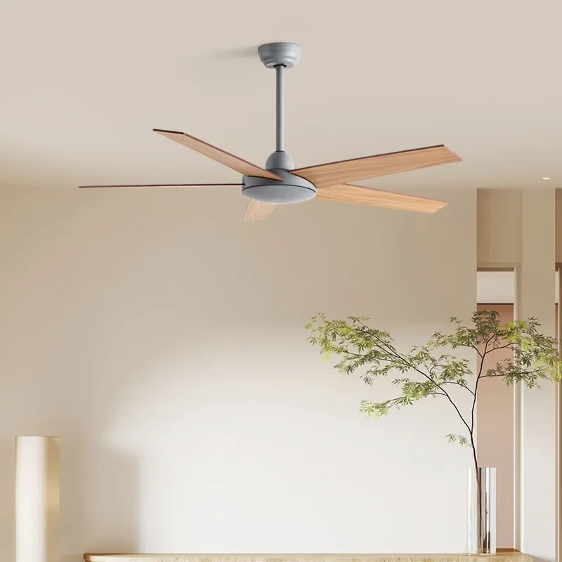 Retro Nordic Industrial Inverter Ceiling Fan High Wind Power Dining Room Living Room Fan Hotel Lampless Electric Ceiling Fan