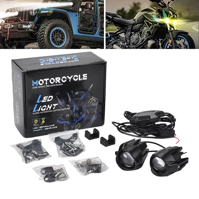 

Motorcycle Fog Light For BMW R1200GS F800GS Universal Led Auxiliary Driving Light Spotlight Headlamp Dual Color Flasher Fog Lamp