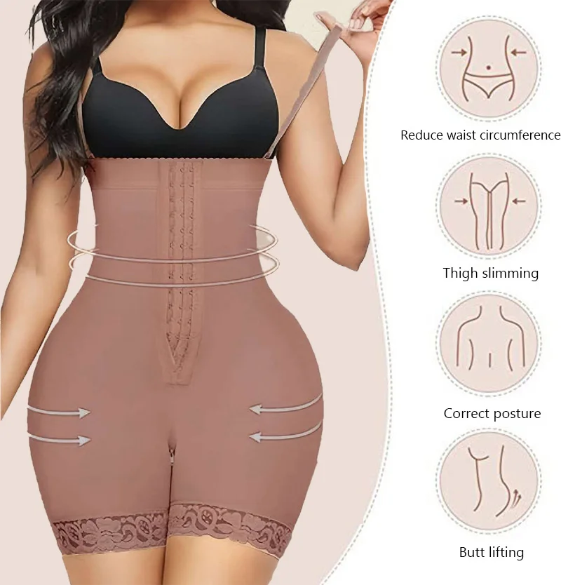 Fajas Colombianas Full Body Reductoras Body Shaper Slimming Sheath Flat Belly Shapewear Postpartum Bodices Girdles Woman Corset image 3