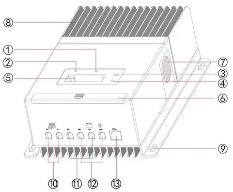 Max PV Open Circuit Voltage 150v Solar Charge Controller MPPT 60amp 12V 24V 48V Auto For Solar Panel