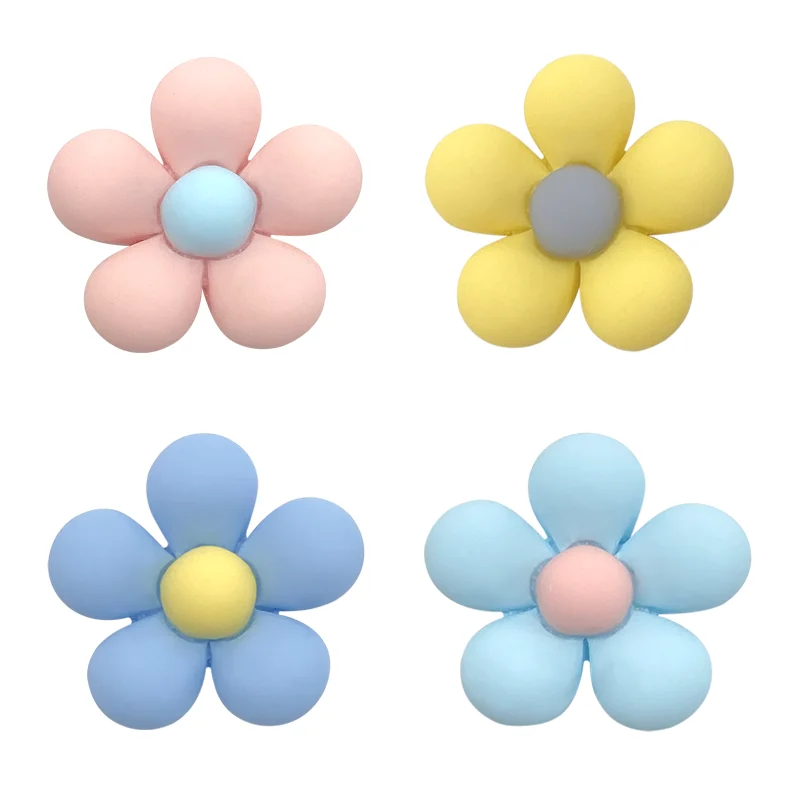 Hot 1-14Pcs Colorful 5 Petal Flowers Shoe Charm Accessories Pearl Sandals Buckle Decor Pins Girls Women Gifts