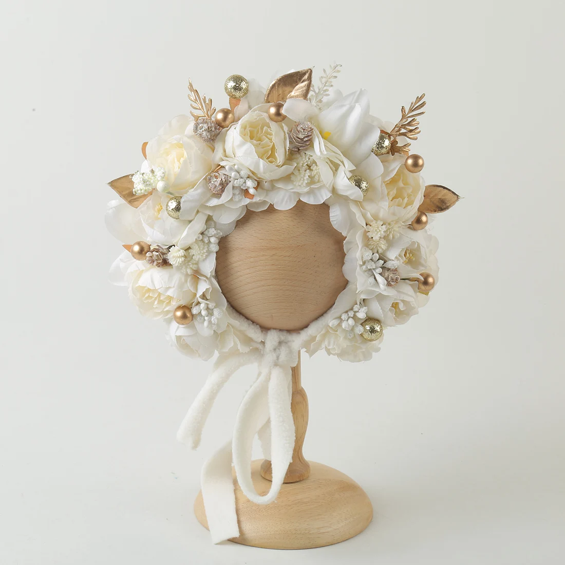 

Handmade Baby Floral Bonnet Vintage Garden Newborn Girl Hat for Photography Shoot Photo Props Baby Girl Headwear