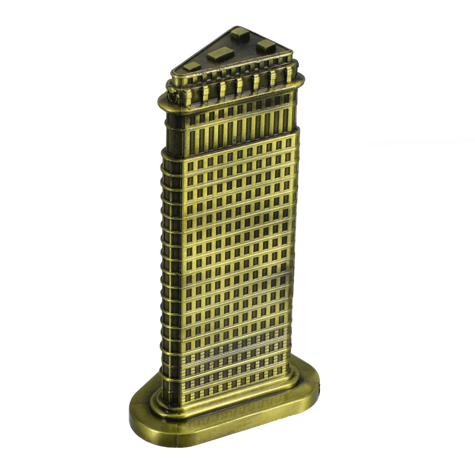 Retro Metal Iron Tower Building Sculpture Decorative Craft Desktop Ornament Home Bar Office Hotel Unique Creative Decoration