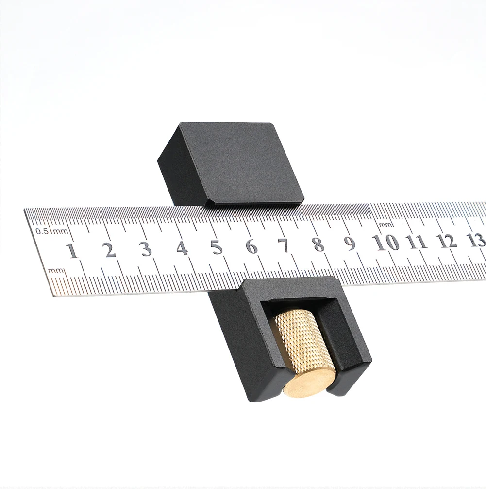 Precision Steel Ruler Stop Block With Adjustable Clamp For Woodworking Protable Accurate Positioning Woodworking Tools