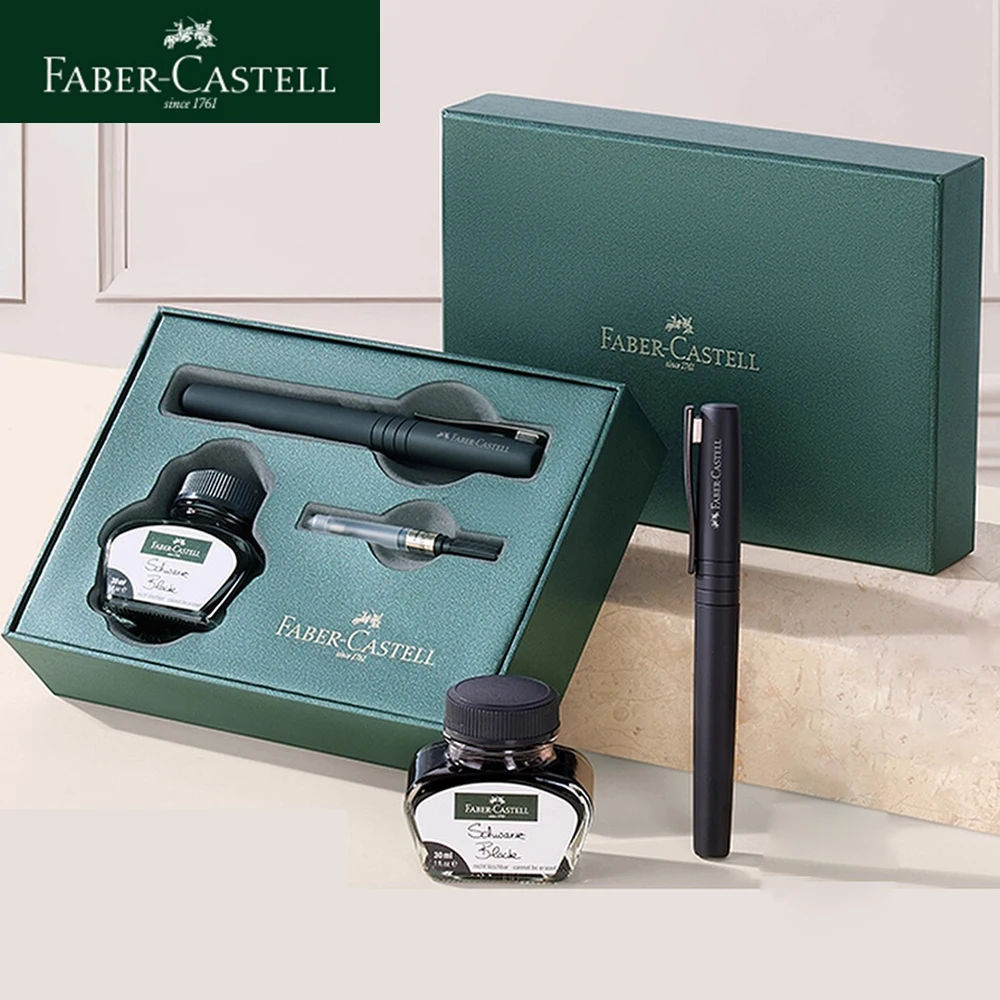 germany-faber-castell-fountain-pen-set-polypen-for-writing-ink-f-pen-tip-gift-box-business-office-supplies-with-ink-dispenser