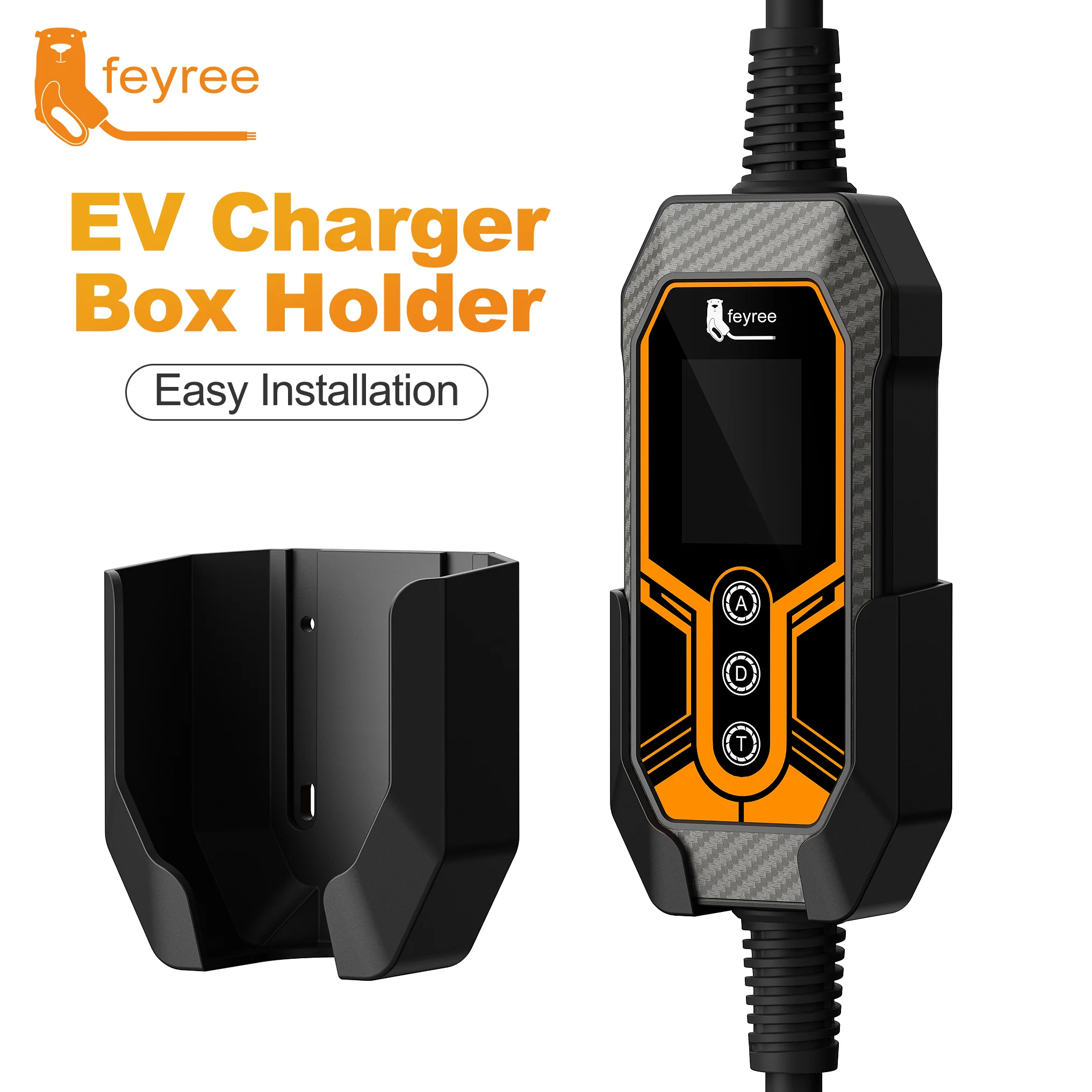 Feyree Fixed Wall Mount for Portable EV Charger Holder High Strength Hook Easy Install  EV Charger 7KW 11KW EVSE