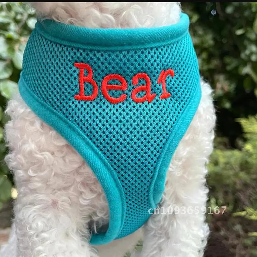 

Personalized Pet Harness Custom Name Cat Embroidered Dog Puppy Harnesses Name Harness Name Gifts Harness Collars