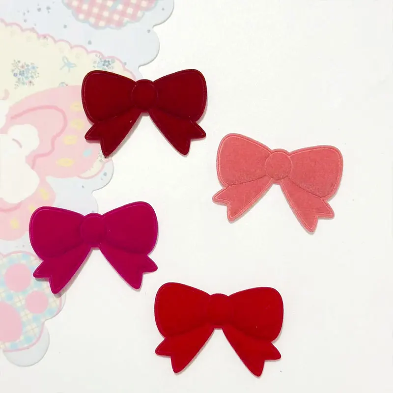 50 Stück 3x4,5CM Stoff-Schmetterlingsknoten Gepolsterte Applikationen für DIY Haarspangen-Zubehör Kleidung Schuhe Socken Dekorationsaufnäher – Detail 4