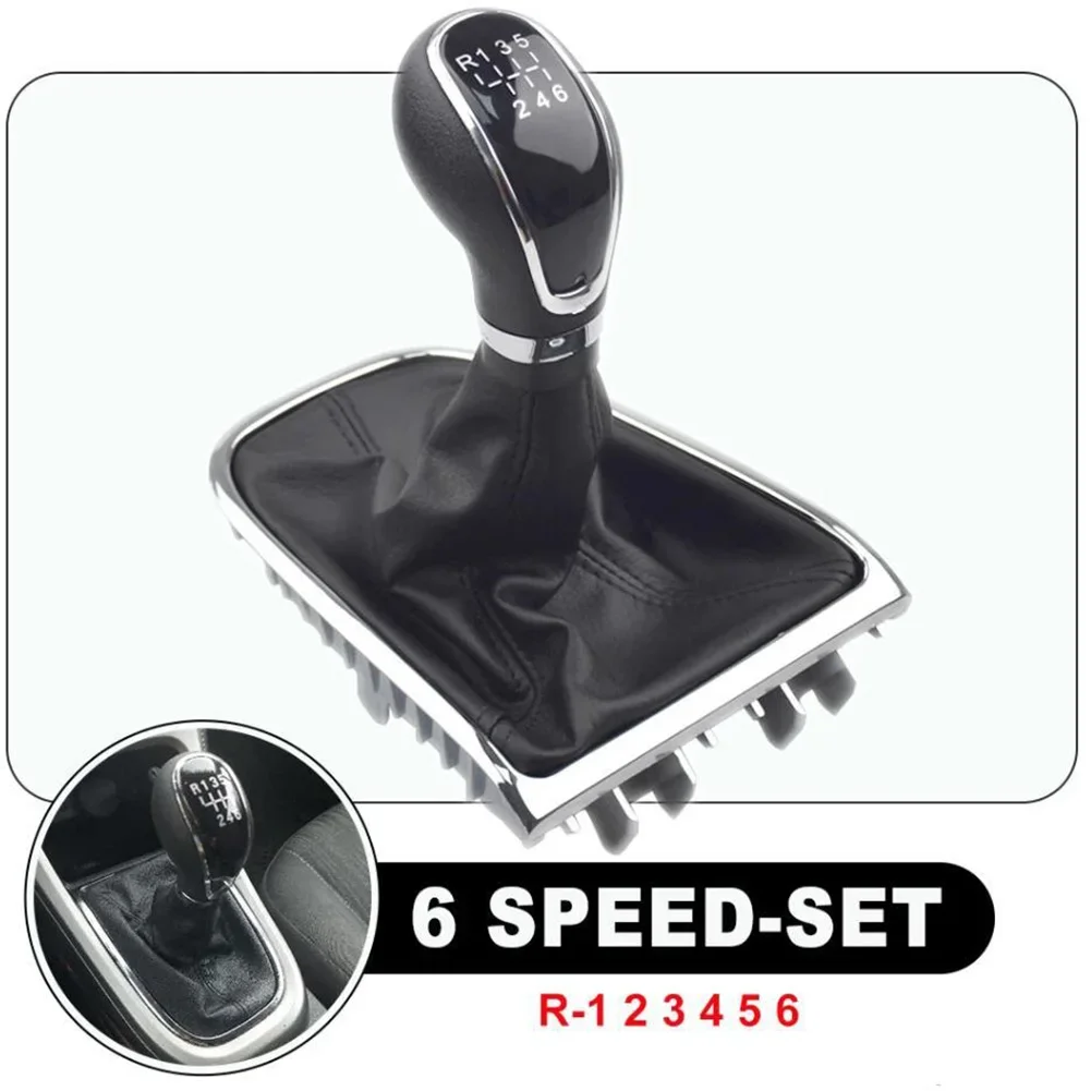 

1pcs Car 6 Speed Gear Shift Knob With Gaiter Boot 55577540 For Excelle For OPEL FOR Astra 2009-2014 Interior Parts