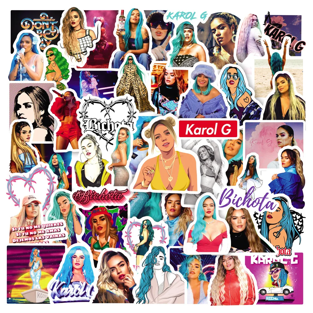 

50PCS Karol G Stickers Graffiti Stickers DIY Diary Phone Case Handmade Scrapbook Aesthetic Stickers