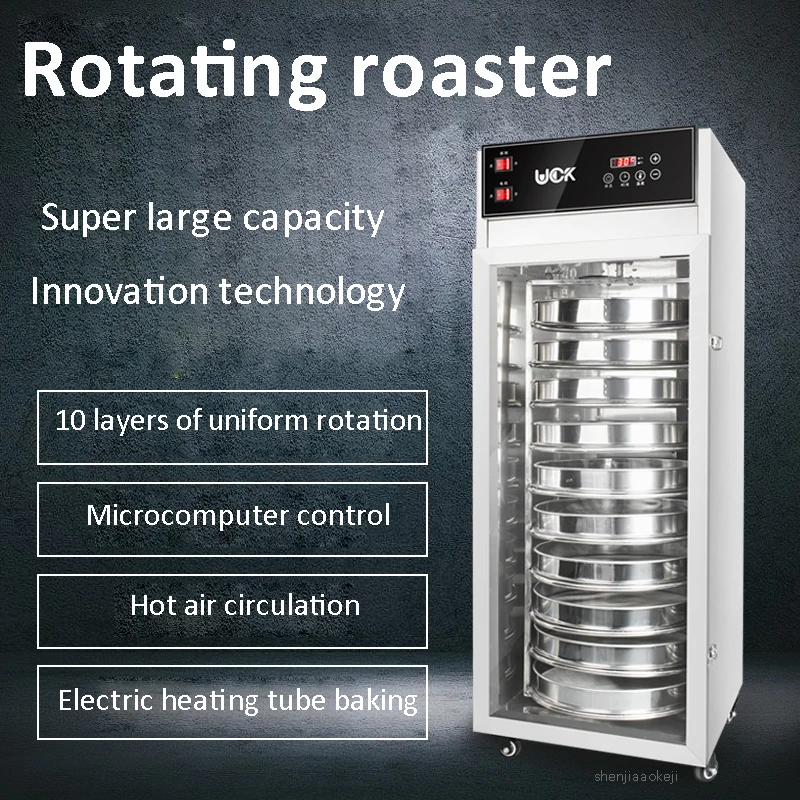 10-Layers Fruit Vegetable Dryer Stainless Steel Commercial Food Dehydrator for Tea/Grains/Seafood/Herb Drying Machine 220V