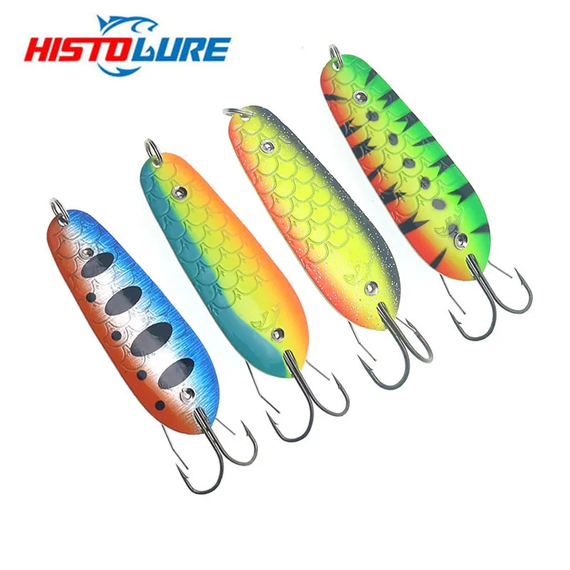 1 pçs isca de pesca giratória 70mm 15g colher de metal isca de truta wobblers isca giratória isca dura