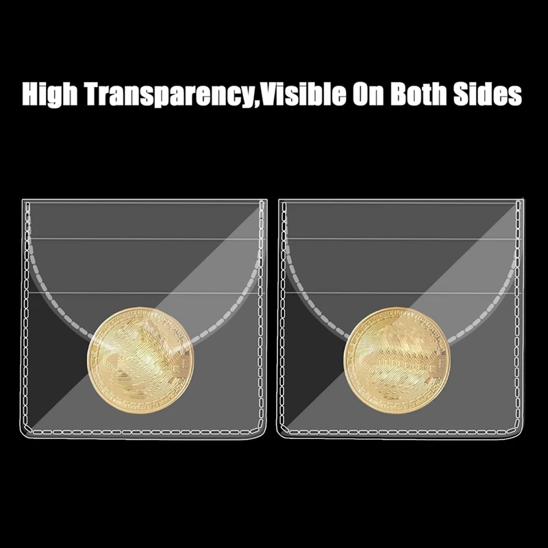 ที่ใส่แขนเหรียญพีวีซีใสแบบมีช่องใส่เหรียญ (2.2x2นิ้ว) 150ชิ้น