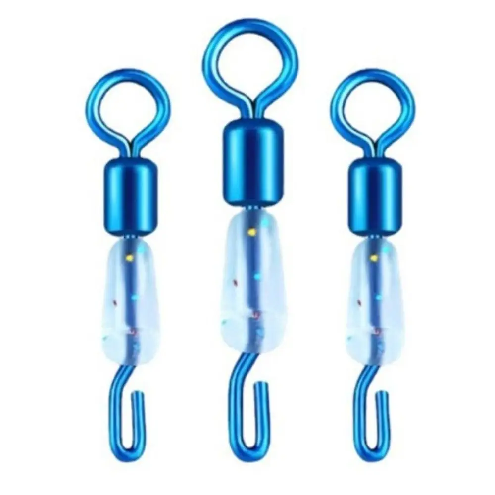 50PCS 8 Shape Sub-Line Clamp Connector Swivel Ball Bearing Fishing Line Quick Link Electroplating Single Hook