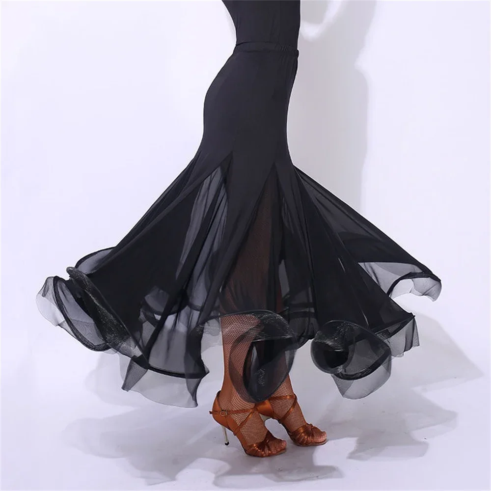 Spódnica w panterkę do flamenco, damska, modna, plisowana, do tańca towarzyskiego, walca, długa spódnica, damska spódnica w panterkę z patchworkiem.