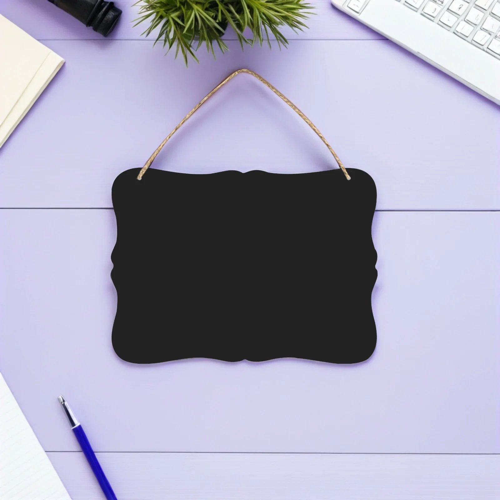 5Pcs Hanging Message Blackboard Double Sided Wooden Chalkboard Sign for Business Menus Home Reminders Rustic Style Decor