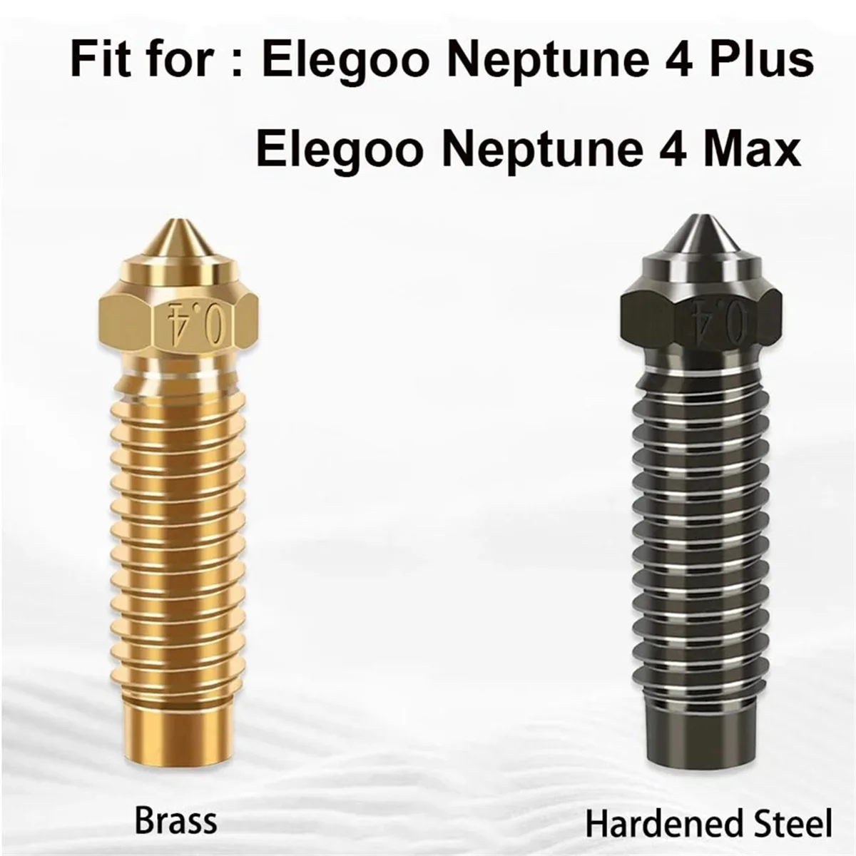 3D Printer Extruder Hotend Nozzle Kit-8pcs Brass Nozzles, 2pcs Hardened Steel Nozzles, for Elegoo Neptune 4 Plus/4 Max