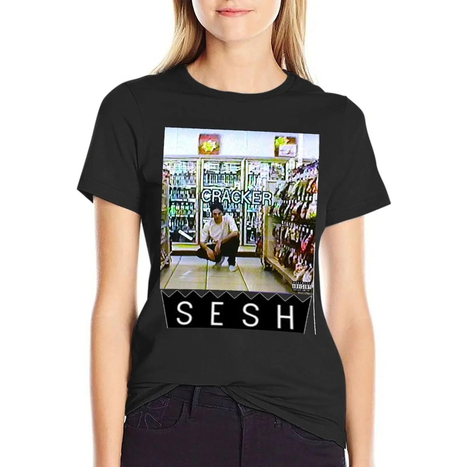 

Bones Sesh Gas station squat tee T-Shirt graphics female vintage clothes oversized white t shirts for Women