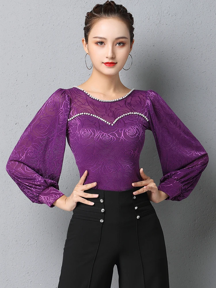 2022 Vrouw Latin Dance Top Wals Ballroom Dans Kledingstuk Prestaties Latin Vrouw Shirt Kledingstuk 5060