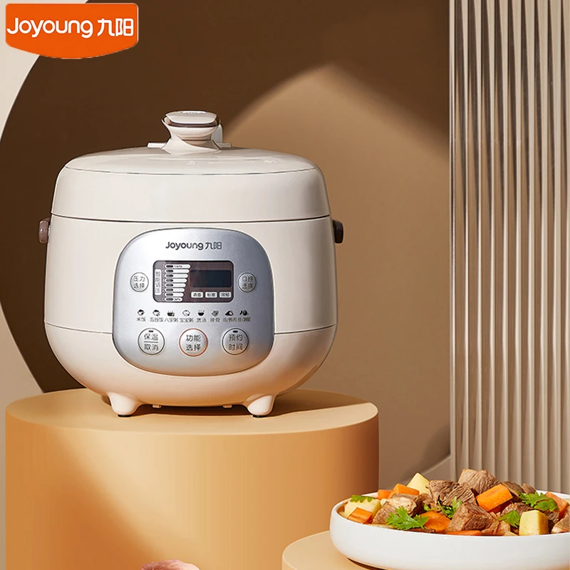 Joyoung Retro Pressure Cooker 70KPa Electric Multifunction Cooking Pot Stew Beef Porridge 2L Non Stick Liner Time Setting 600W