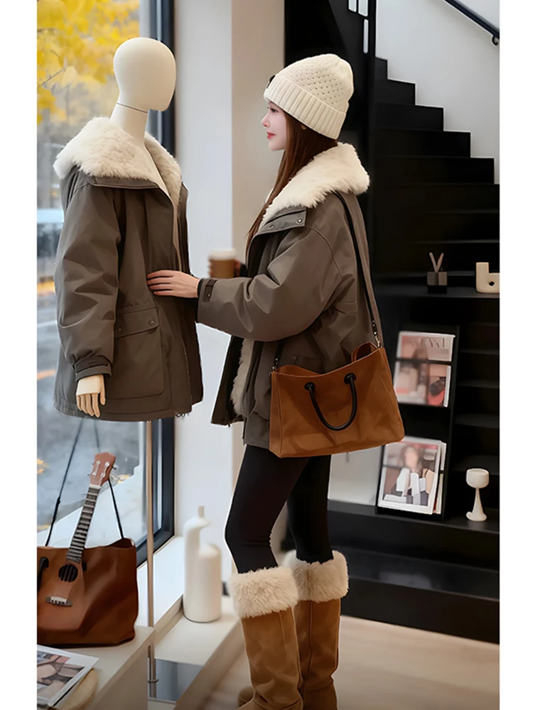 

Модный женский жакет оверсайз с отложным воротником, свободный крой, универсальный, в корейском стиле, из хлопка и полиэстера