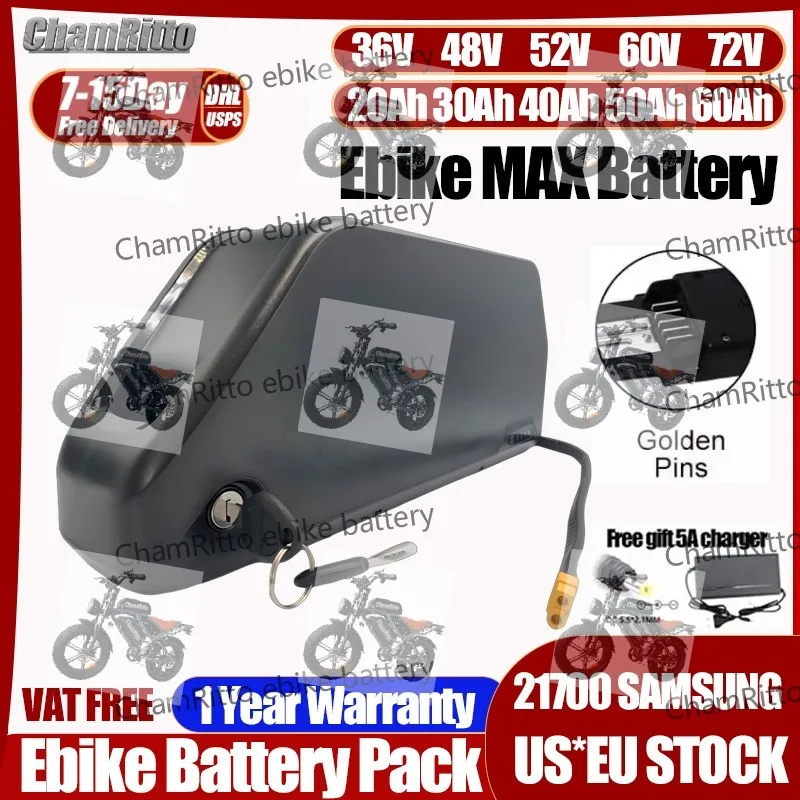 

36v48v52v Аккумулятор для электровелосипеда 20/30/40/50/60ah Accu Elektrisch Voertig Fiets PollyDP-7 Onderbuis 3000w Bafang 60V72V литиевый аккумулятор