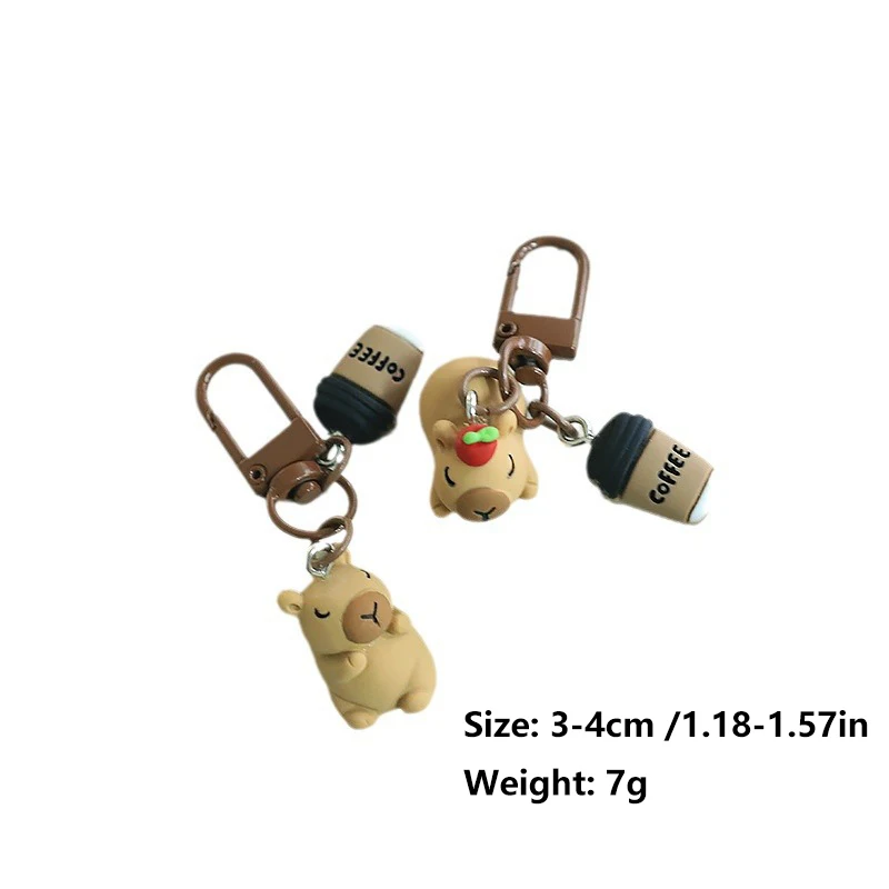 Cute Resin Capybara Key Chains for Women Girls Capibara Animal Keychain Kawaii Bag Backpack Charms Couple Friend Jewelry Gift