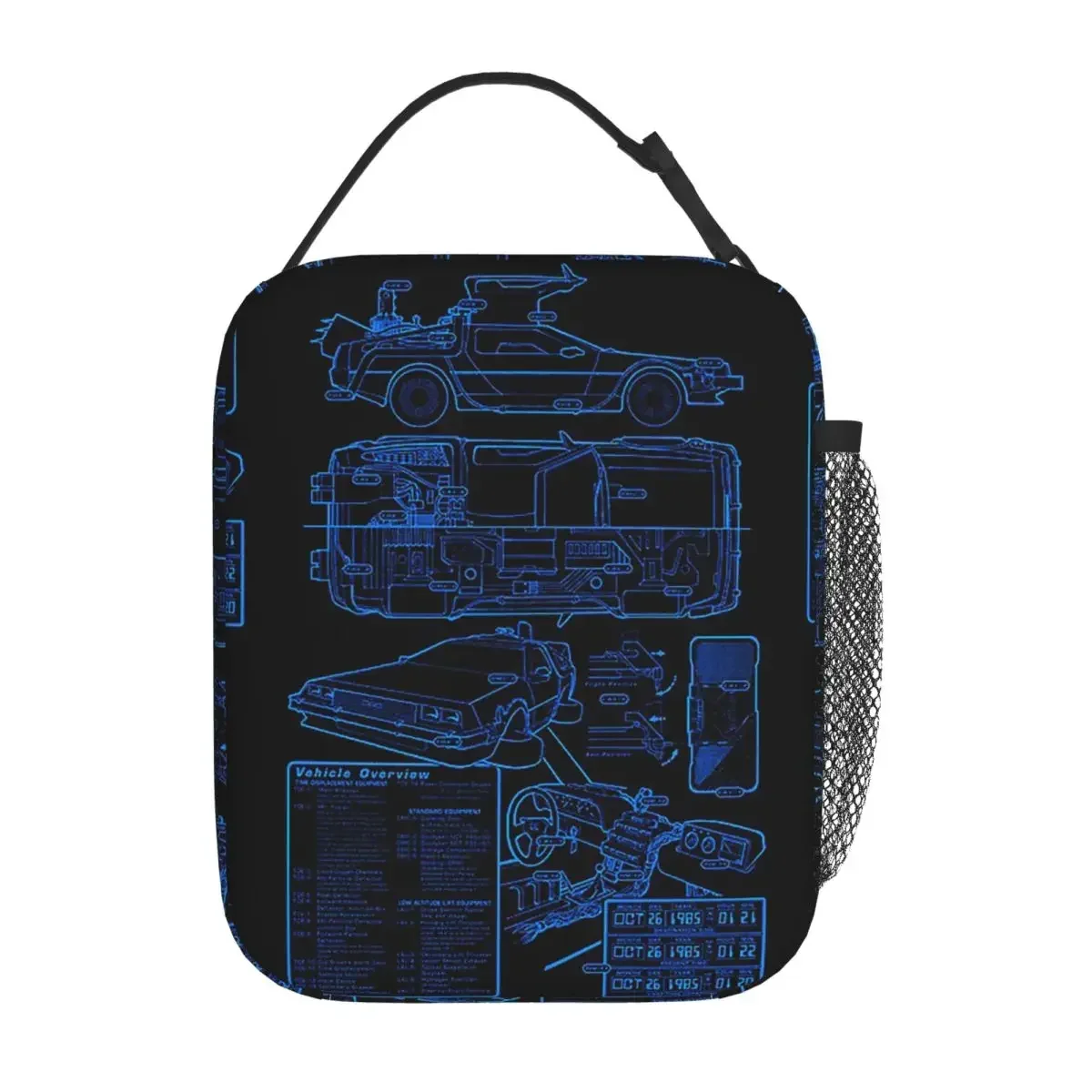DeLorean Time Machine Back To The Future Insulated Lunch Bag School Cooler Thermal Food Box Tote Portable Lunch Boxes Container