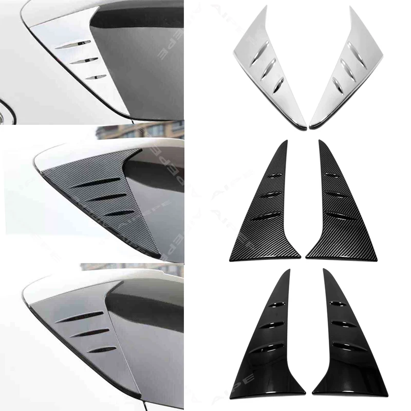 For Toyota Sienna 4th 2021 22 23 24 Car Styling Carbon Chrome Rear Window Spoiler Side Wing Triangle Cover Trim Molding Garnish