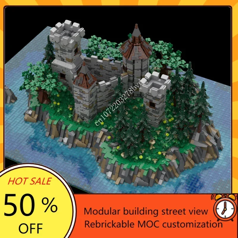 8248PCS Medieval Castle Island Modular MOC Creative street view Model Custom Puzzle Architecture Assembly Model Toys Gifts