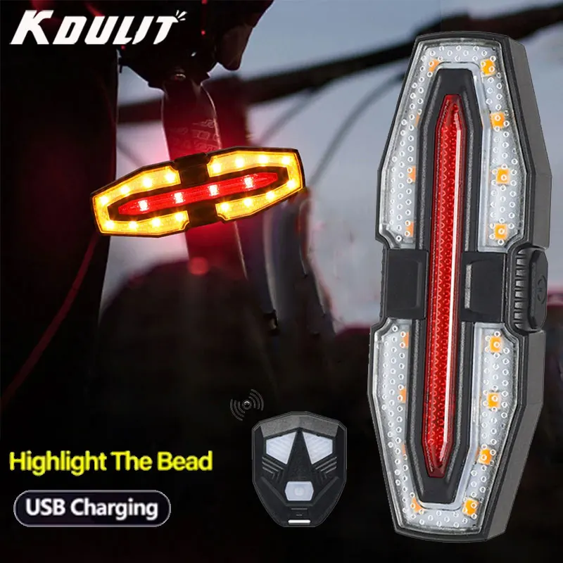 

Rechargeable Bike Tail Light With Turn Signals Wireless Remote Control Warning Cycling Light Waterproof Cycling Accessories