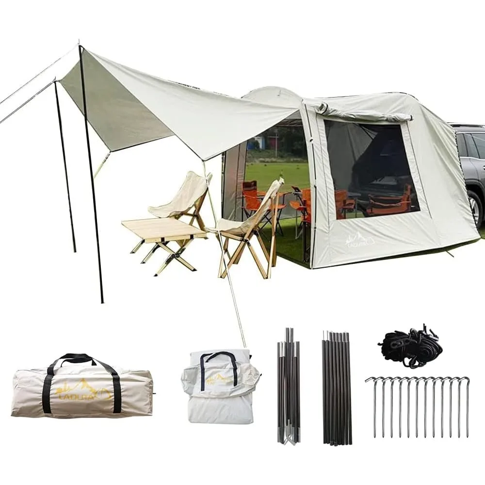 

Versatile Car Tent SUV Tailgate Attachement Tent Rainfly Screen Room for Camping （15.9 x 7.9 x 6.4ft） (Ranifly)