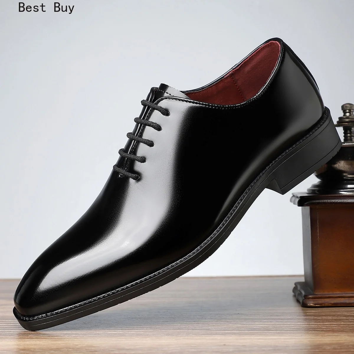 Classic Genuine Leather Whole Cut Mens Oxford Dress Shoes Plain Toe Brand Designer Handmade Office Business Formal Shoes for Men