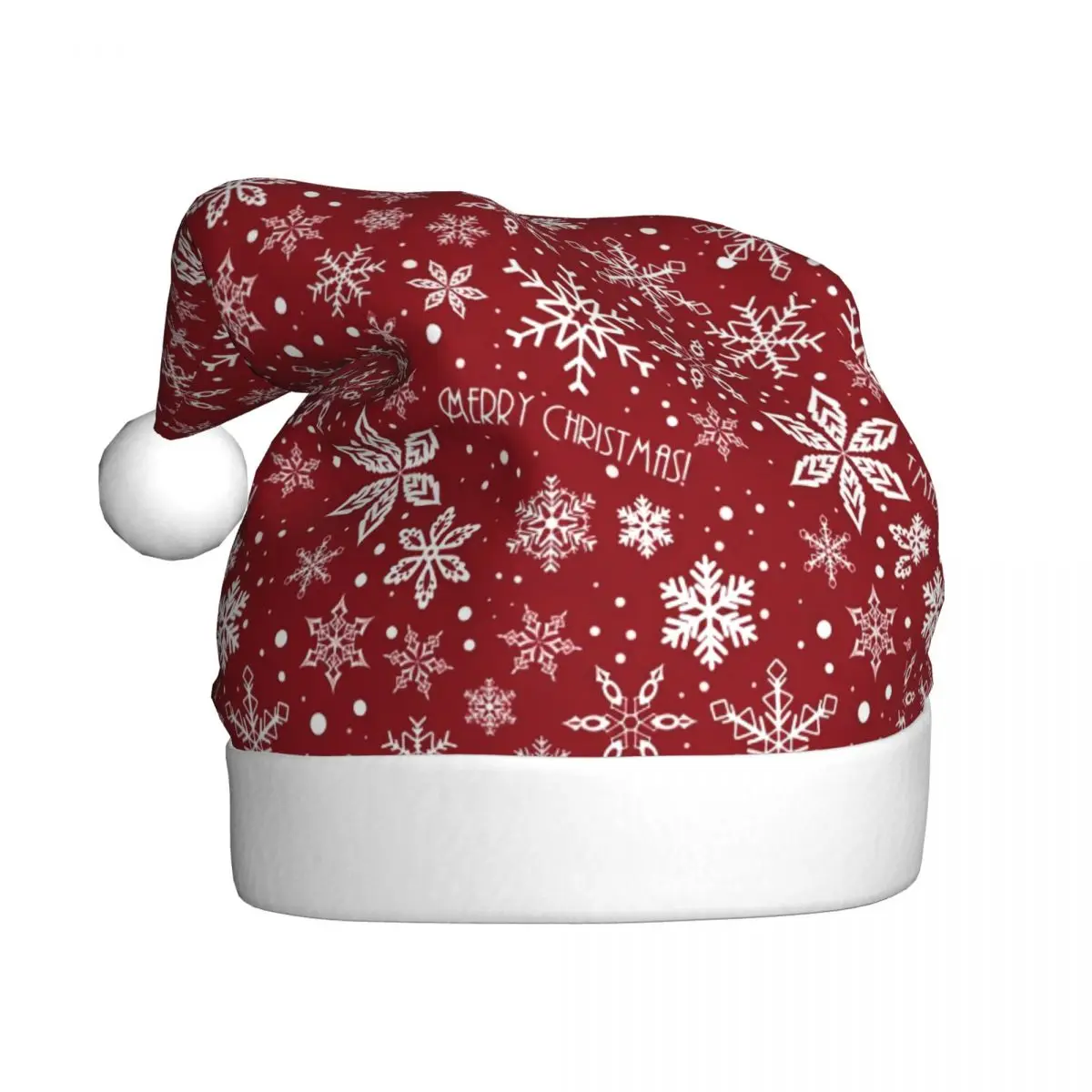 Christmas New Year Anime Cartoon Christmas Hats for Adult Men Women Red Snowflake Santa Hat Cap Xmas Decoration Headdress