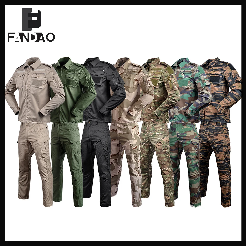 Tactical Long-Sleeve Training Uniform Set Men's Special Forces Camouflage Clothes Camping Breathable Training Suit for Shooting